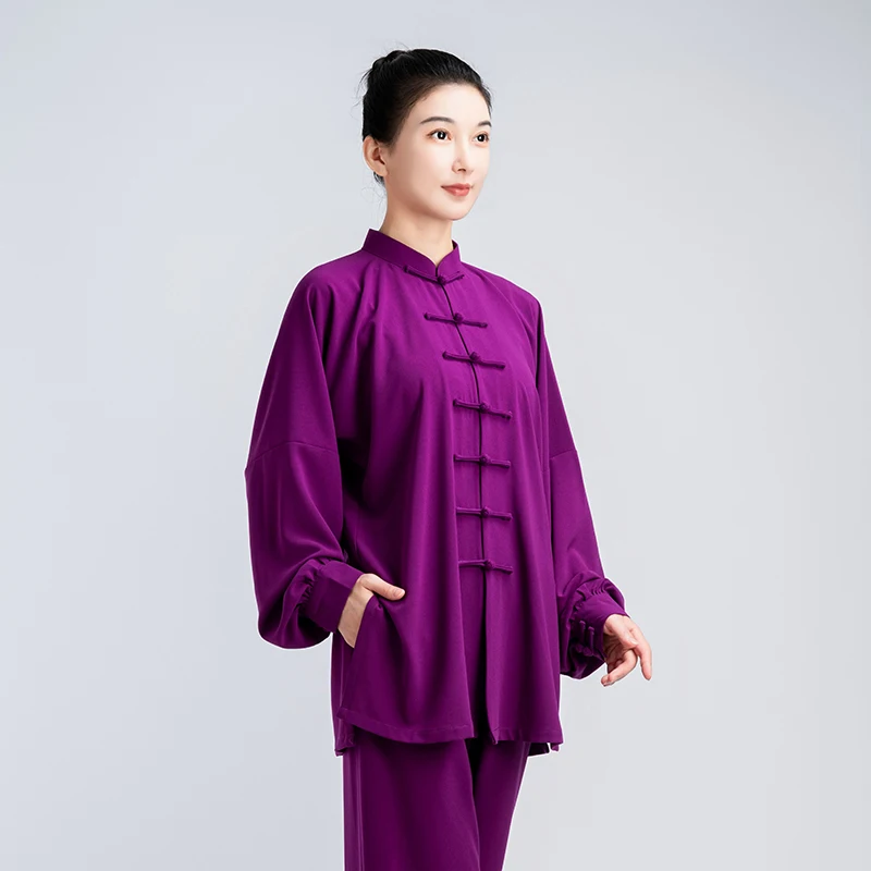 Wudang Tai clothing women's high-end tai training clothing men spring and autumn winter thick elastic cotton