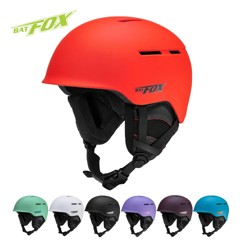 

BATFOX Ski Helmet Snowboard Skating Women Men Anti-impact Snowmobile Skiing Warm Safety Cap Light Outdoor Sports Cycling Helmets