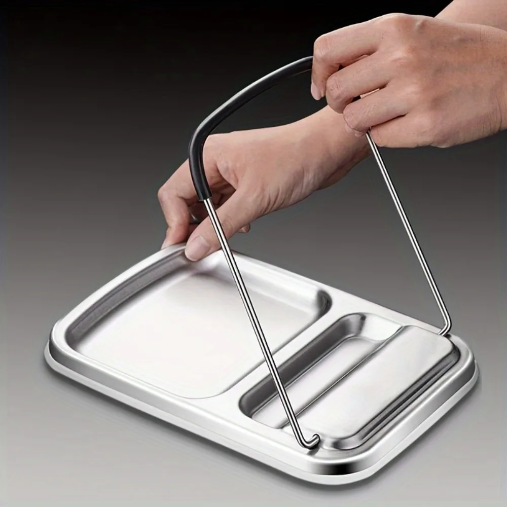 304 Stainless Steel Pot Lid Shovel Storage Rack Deepened Groove Design Space-saving Kitchen Utensil Rest Rust-proof Non-slip