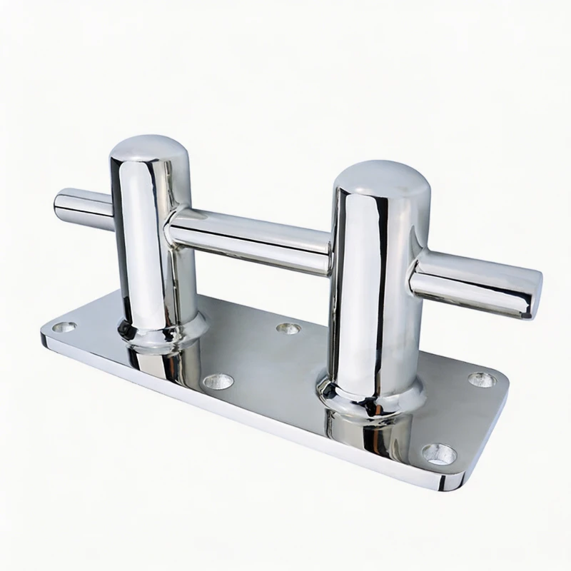 Boat Cleat Mooring Bollard 316 Stainless Steel Round Cap Double Cross Anti‑Corrosion Dock Hardware 450/620mm for Yacht