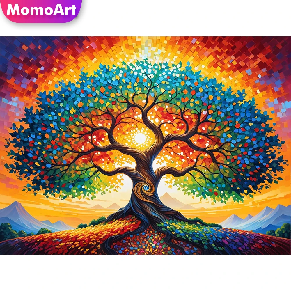

Новинка Momoart: Алмазная мозаика «Дерево и пейзаж», вышивка, набор для творчества, акриловые материалы, алмазная живопись, абстрактное искусство ручной работы, хобби