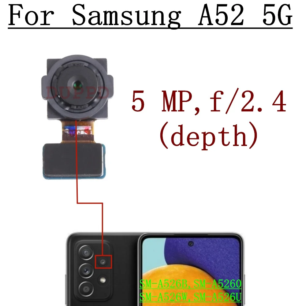 Rear Camera For Samsung Galaxy A52 5G A526B A5260 A526W SM-A526U Front Facing Back Main Wide Camera Module Flex Cable