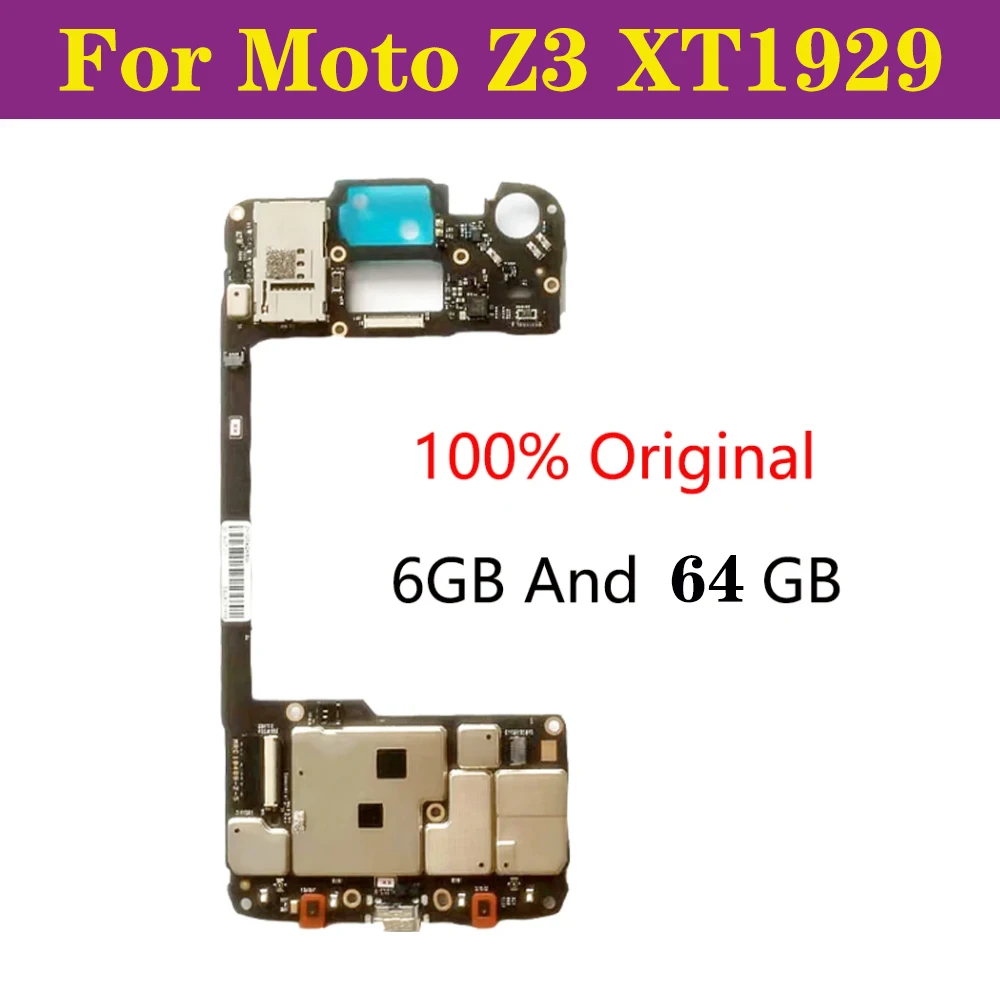 Original para moto z3 xt1929 placa-mãe móvel circuitos de painel