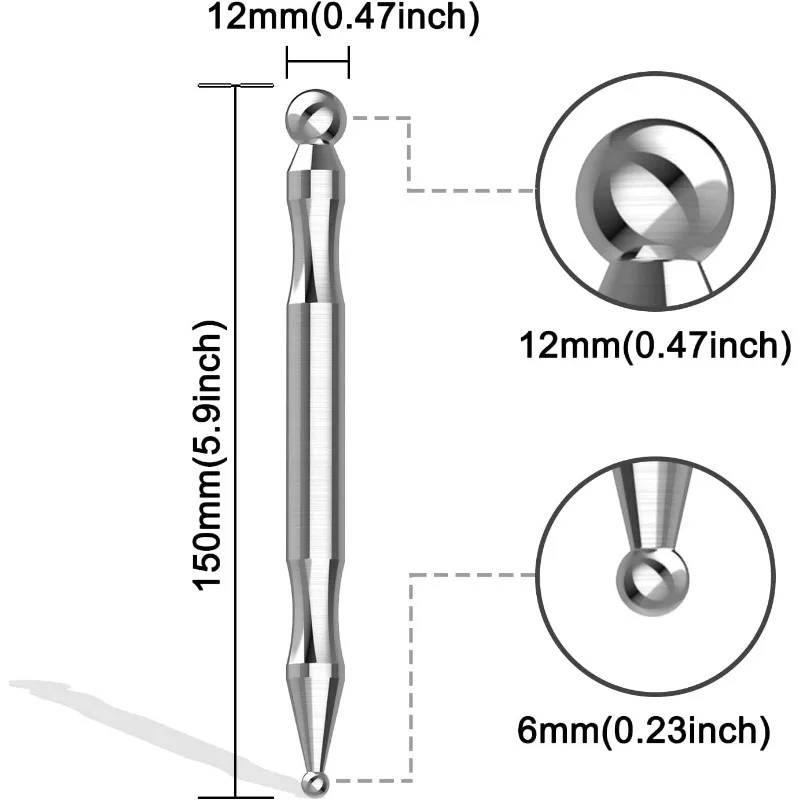 Stainless Steel Dual Head Facial Reflexology Tools Ear Massage Tool Body Point Probe Pen &Trigger Point Massager for Deep Tissue