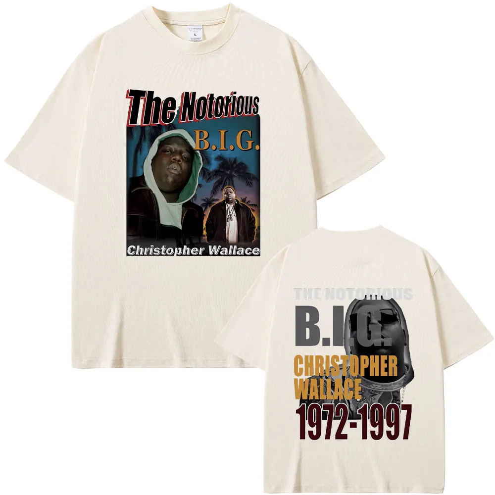 Rapper The Notorious Big Print T-shirt Biggie Smalls Tshirt Men Women Hip Hop Rock Style T Shirts Male Pure Cotton Short Sleeve