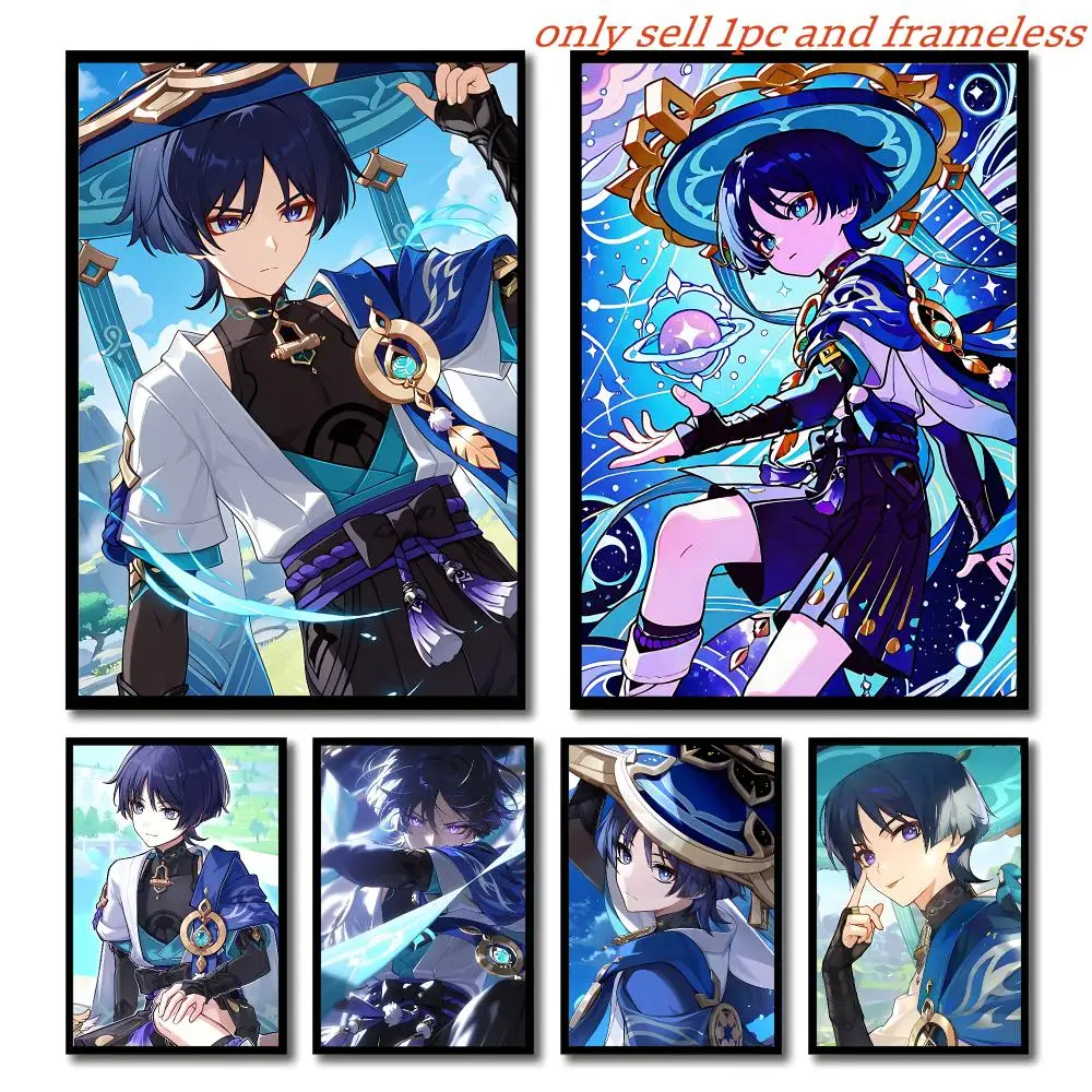 Genshin Impact Wanderer Game Poster Gift with prints Home bedroom living room decoration promotion and display