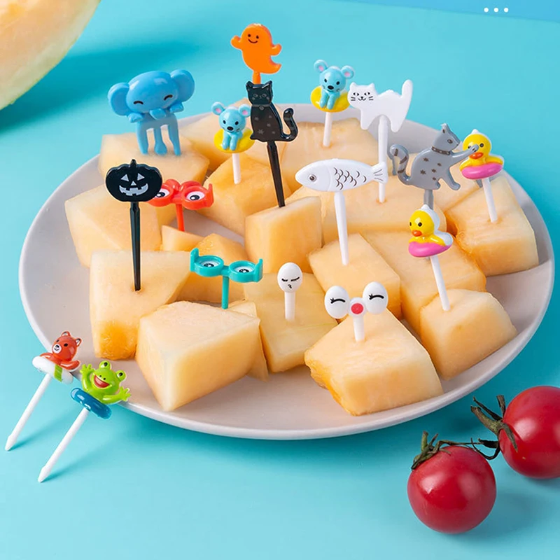 6-10PCS Lunch Party Pick Dessert Fork Snack Decoration Bento Decorating Mini Fruit Forks For Children Toothpick