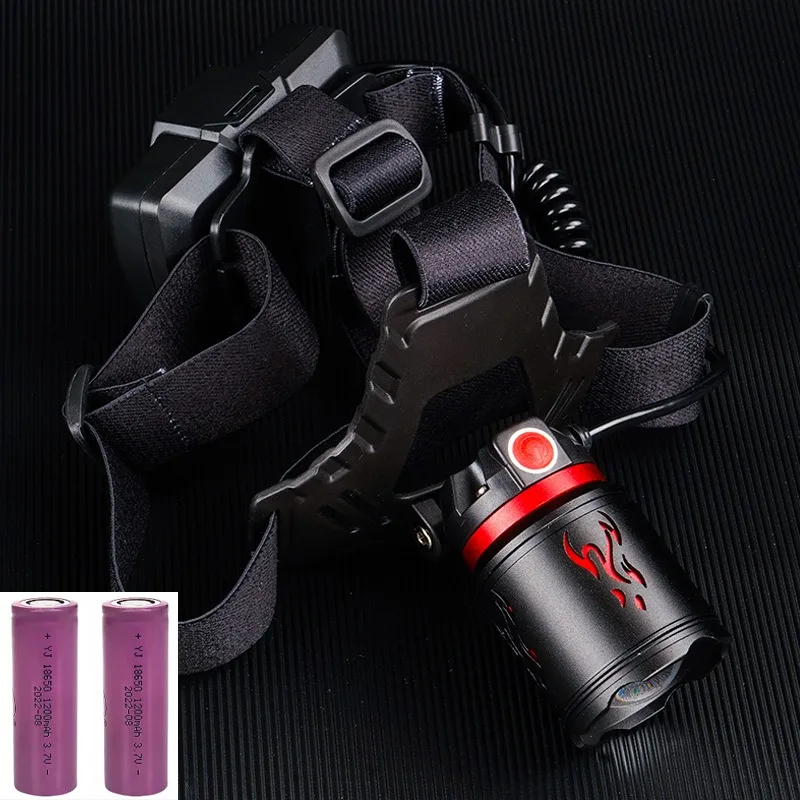 Outdoor Headlight Special Long Battery Life Zoom Aluminum Head Double-layer Engraved P70 Waterproof Super Bright Headlight