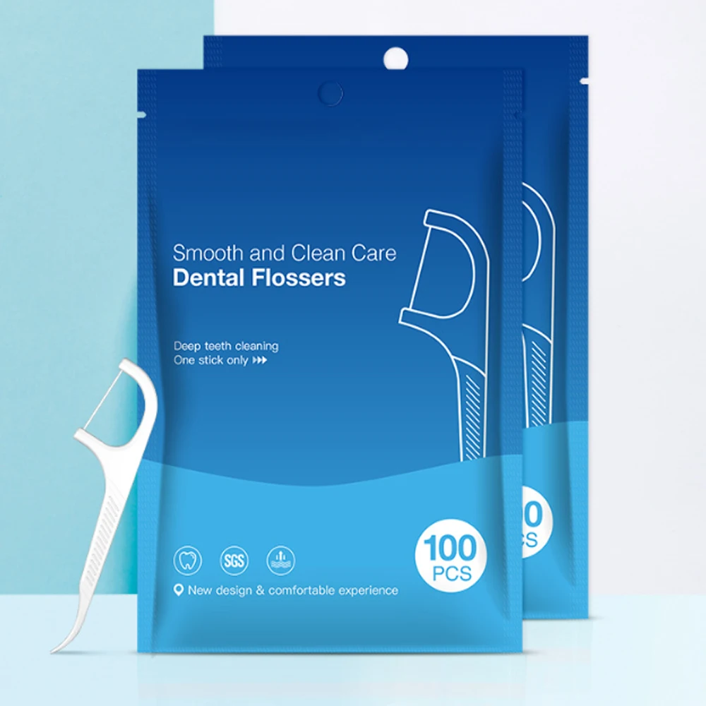 Hilo Dental para limpieza de dientes, cepillo Interdental para el cuidado de la higiene bucal, 100 piezas