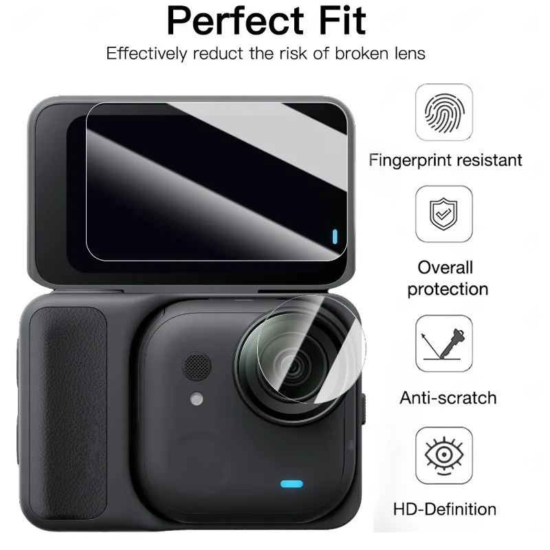 Protector de pantalla de vidrio templado 10 en 1 para Insta360 GO, Protector de lente de cámara Ultra suave, película antiarañazos para Insta360 Go Ultra