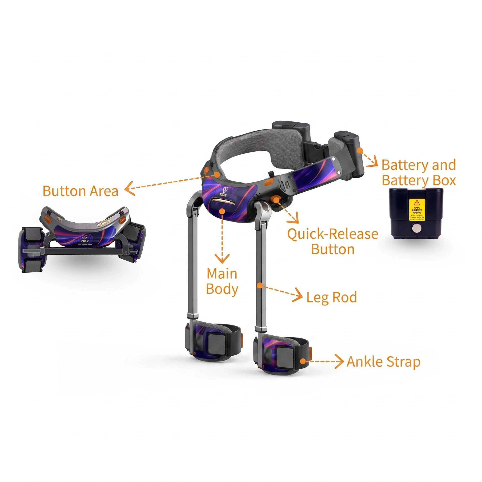 AA EXO TECH AI Powered Sturdy Fine Adjust Power Assisted Hip Exoskeleton Lower Limb Support Security Protection For Alpine
