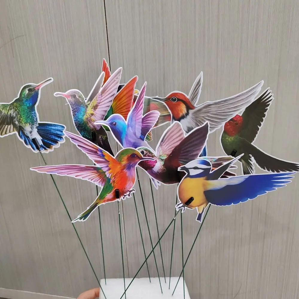 10Pcs Random Color Simulation Birds Lifelike Bonsai Ornaments Garden Statues Garden Decoration Yard Lawn Decor Birds Statue