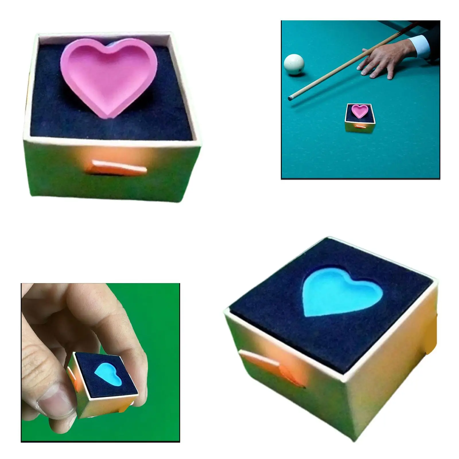 

Heart Shaped Billiard Cue Tip Chalk, Compact Portable High Performance Snooker