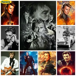 Rock Singer Poster 5D Diamond Painting Johnny Hallyday Diy Diamond Embroidery Cross Stitch Beginner Hand Mosaic Home Wall Decor