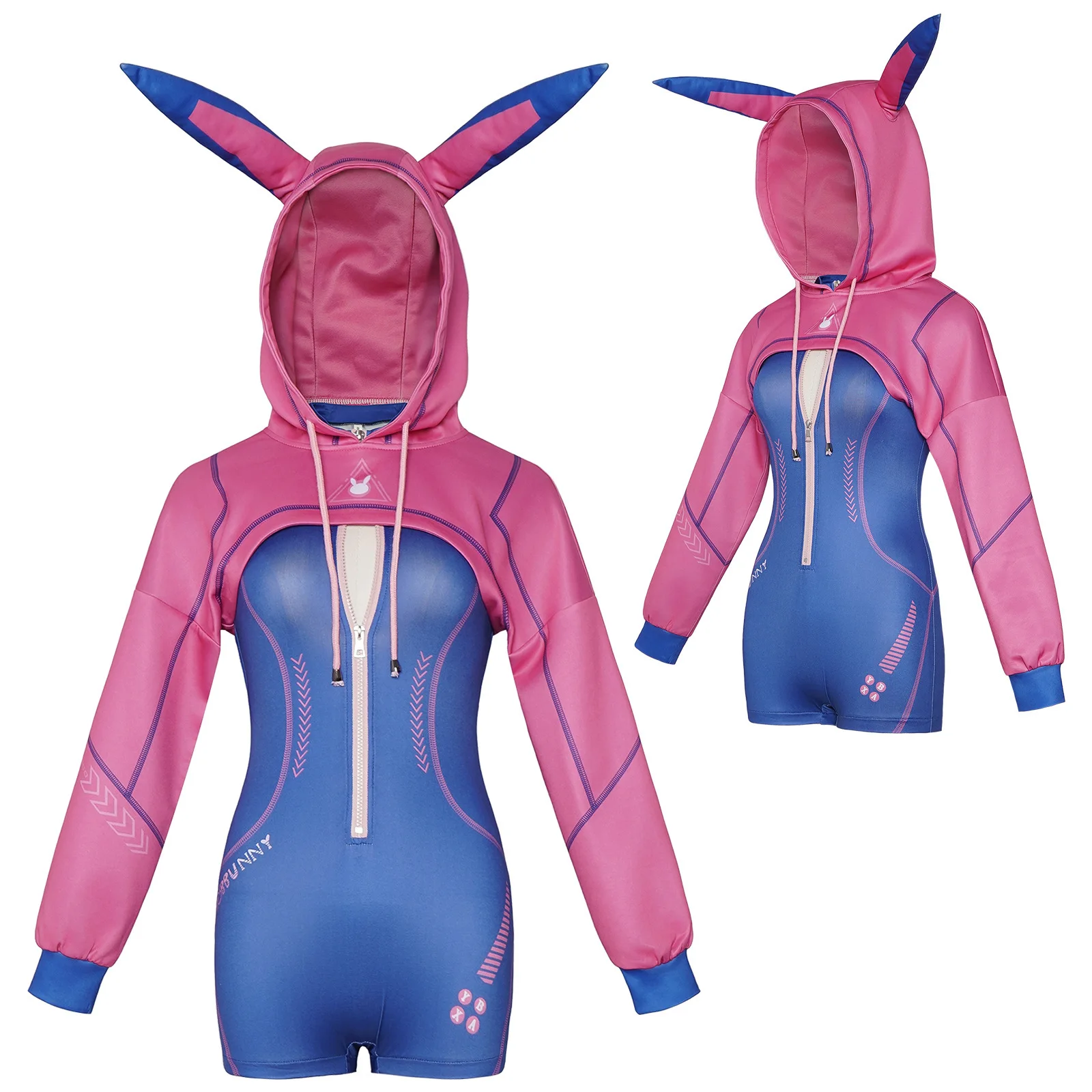 

Spot Cyber Rabbit Girl D.Va Overwatch Cosplay Costumes for Men and Women Sweet Rabbit Girl Hoodies and jumpsuits Halloween Carni