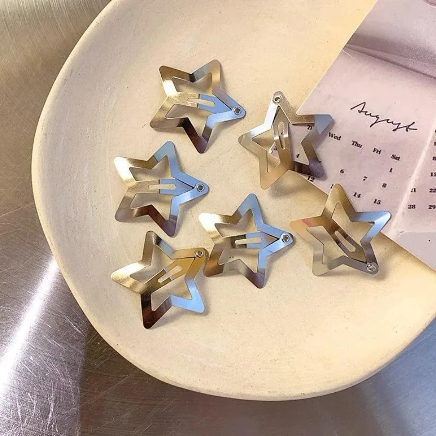 2026 spring Japan and South Korea style star plated iron bb clip fashionable commuter hair clip exclusive for cross-border expo - Detail 1