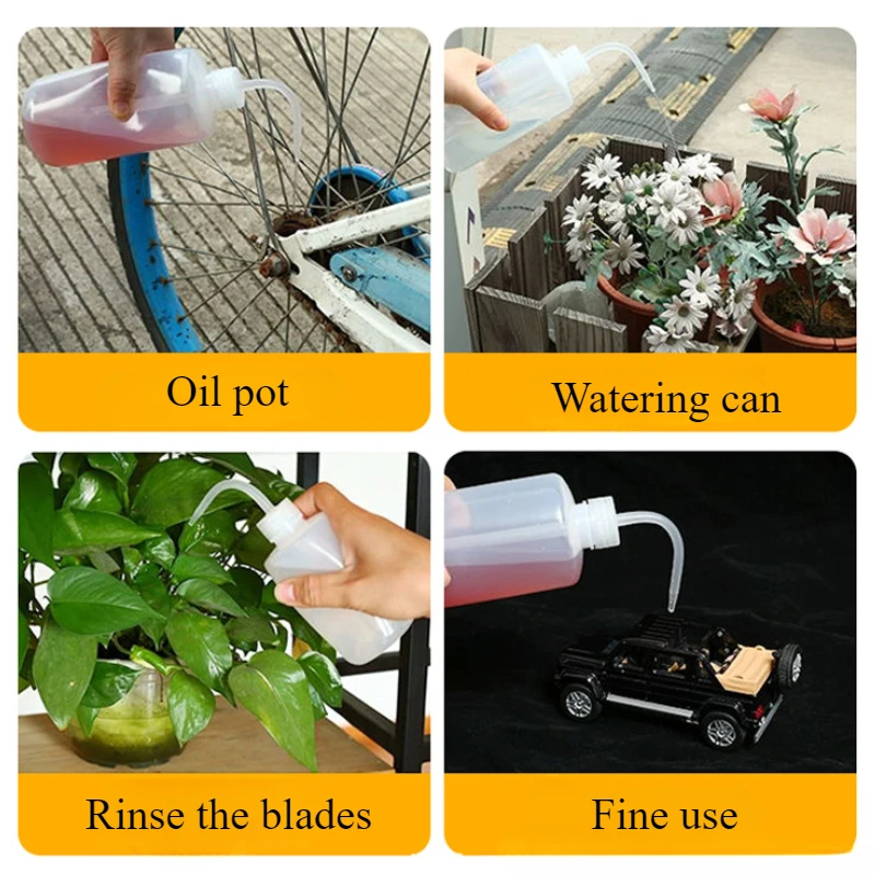 Garrafa de Rega com Bico Curvo/Afiado de 250/500/1000ml com Escala, Ferramenta de Jardinagem para Suculentas