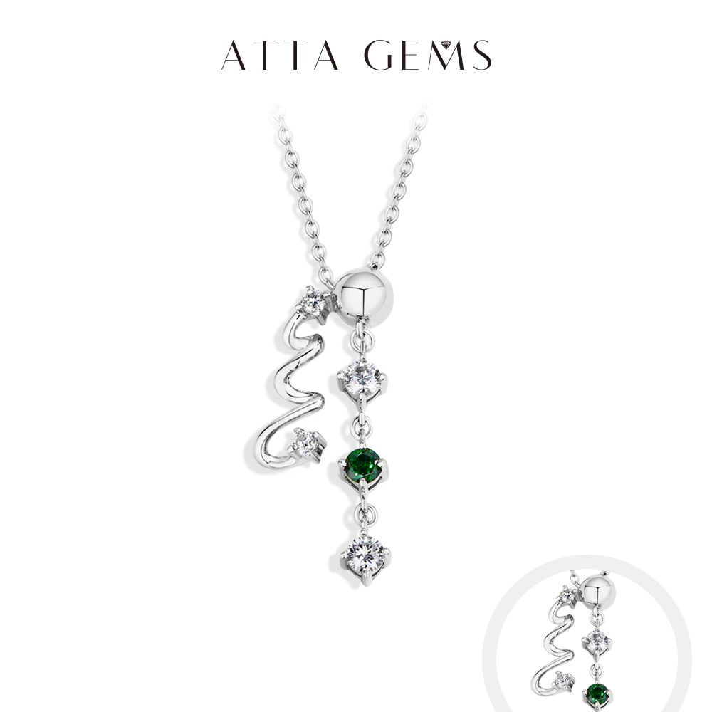 

ATTAGEMS оригинальное ожерелье из муассанита для женщинDVVS1 S925, стерлинговое серебро, золото 18 карат, регулируемое покрытие, новогоднее ювелирное изделие, подарок