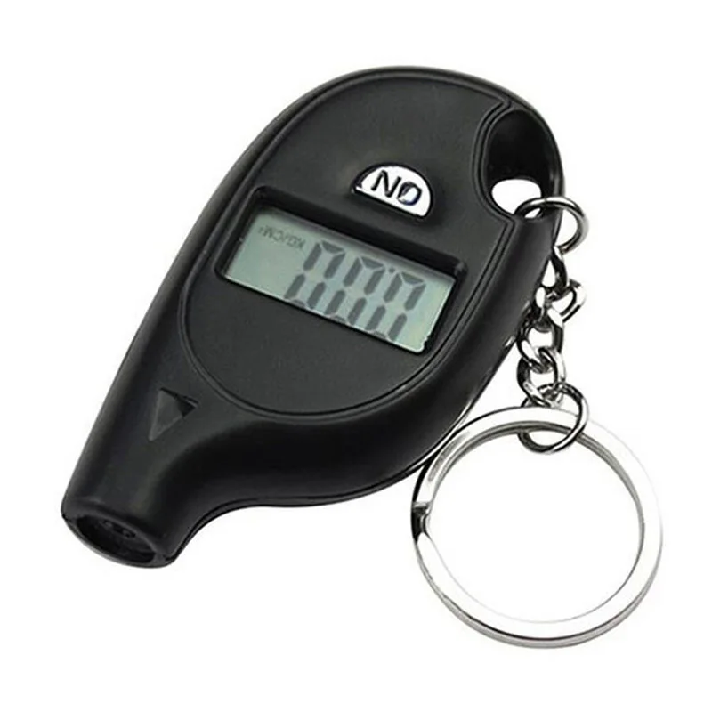 Dropshipping Mini Keychain สไตล์ยางแบบดิจิตอล Lcd เครื่องทดสอบความดันอากาศอัตโนมัติรถจักรยานยนต์ความปลอดภัย Alar
