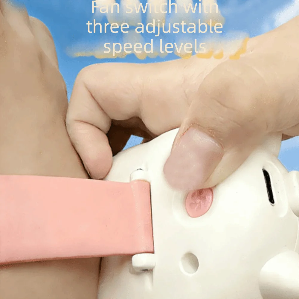 USB Rechargeable Wearable Wrist Fan Quiet Operation Adjustable Strap Hands Free Fan Compact Size Cooling Function