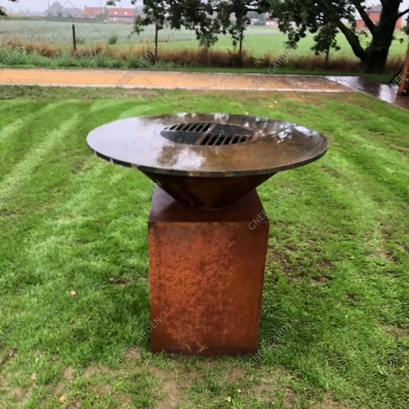Cheap Corten Steel Korean Style Charcoal BBQ Grill for Indoor and Outdoor Use