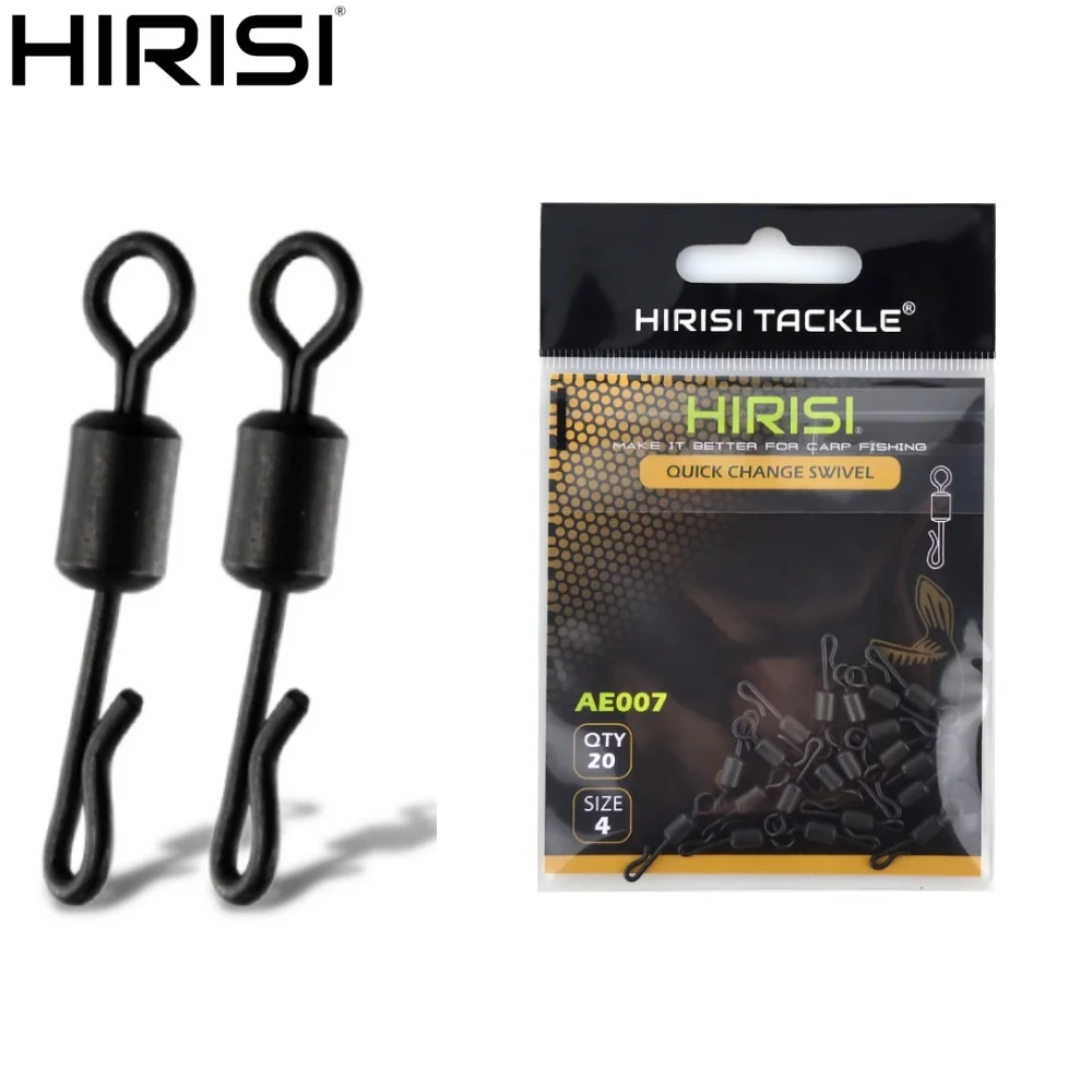 

Hirisi 20pcs Stainless Steel Quick Change Swivels for Carp Fishing Accessories AE007