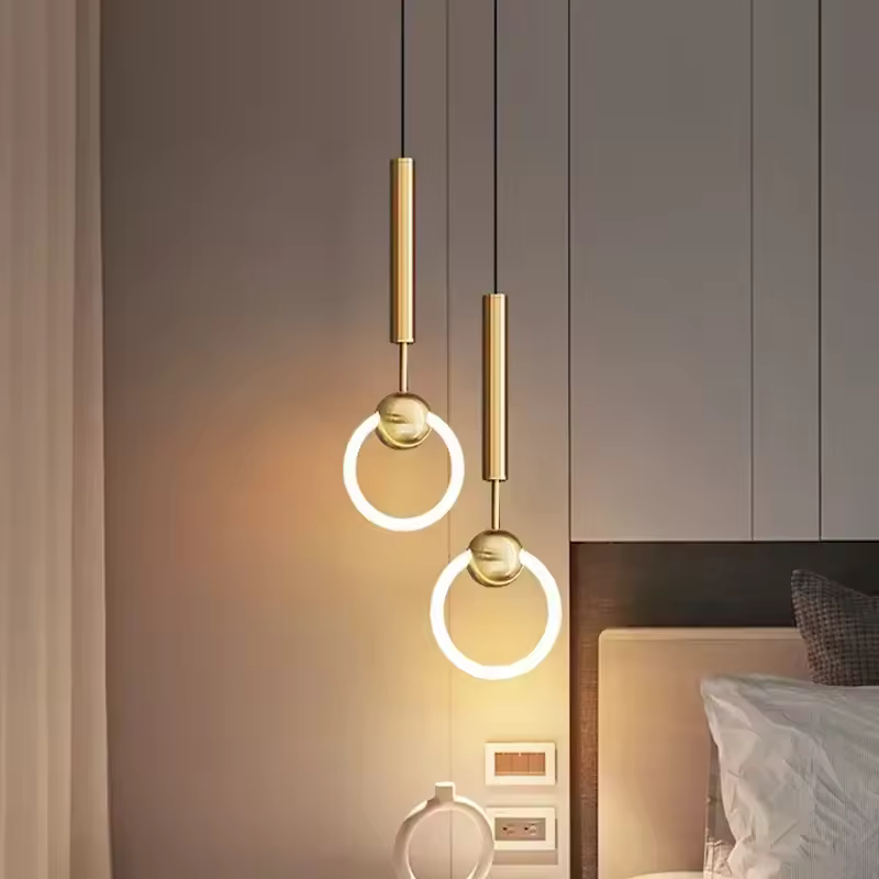 נורדי יוקרה LED נברשת חדר אוכל מטבח גופי דקור מסעדת תליון אורות חדר שינה בר שחור זהב תליית מנורה