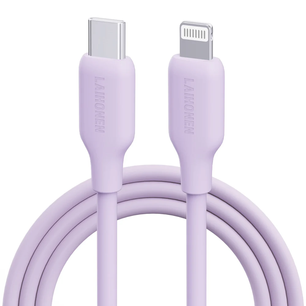 Schnellladekabel aus flüssigem Silikon für iPhone 14 Pro 13 12 Mini Pro Max XR 11 X iPad für helles iPhone-Ladekabel