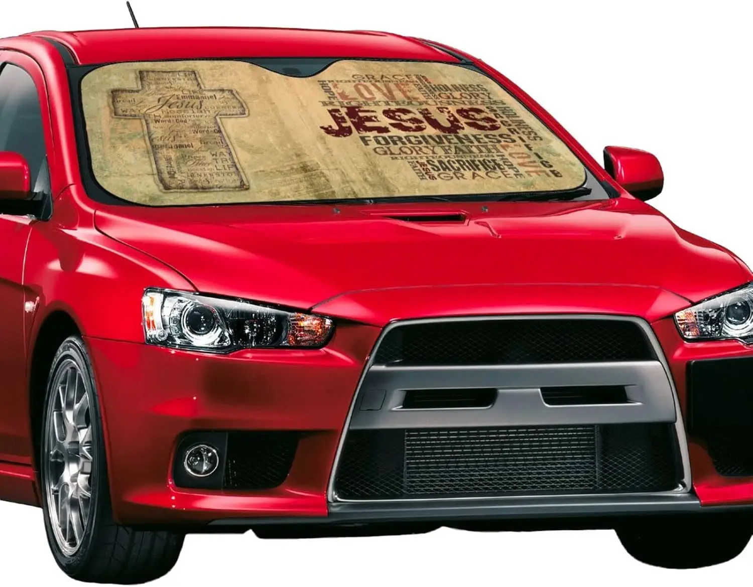 Christian Religious Bible Verse Jesus Cross Windshield Sunshade Car Sun Shade for Front Window Auto Sun Visor Heat Protection