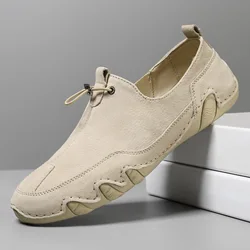 Men Shoes Casual Sneakers Spring Autumn New Fashion Solid Leather Shoes Formal Business Sport Light Breathable Elastic Top Shoes