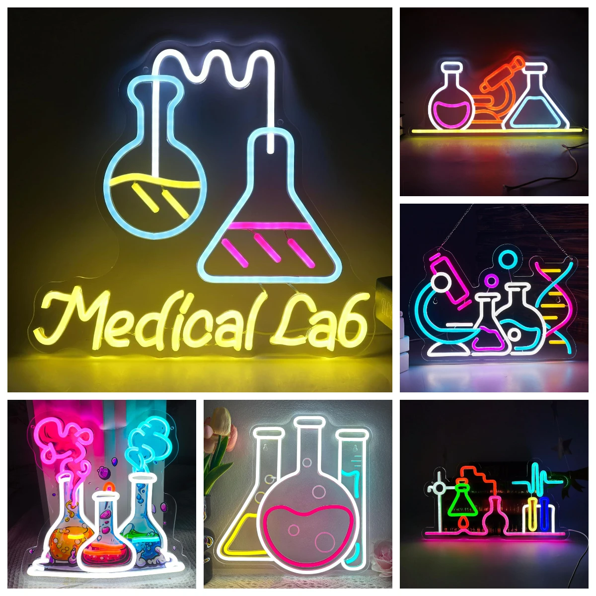 Medical Lab And Science - Letrero Luminoso LED USB Regulable con