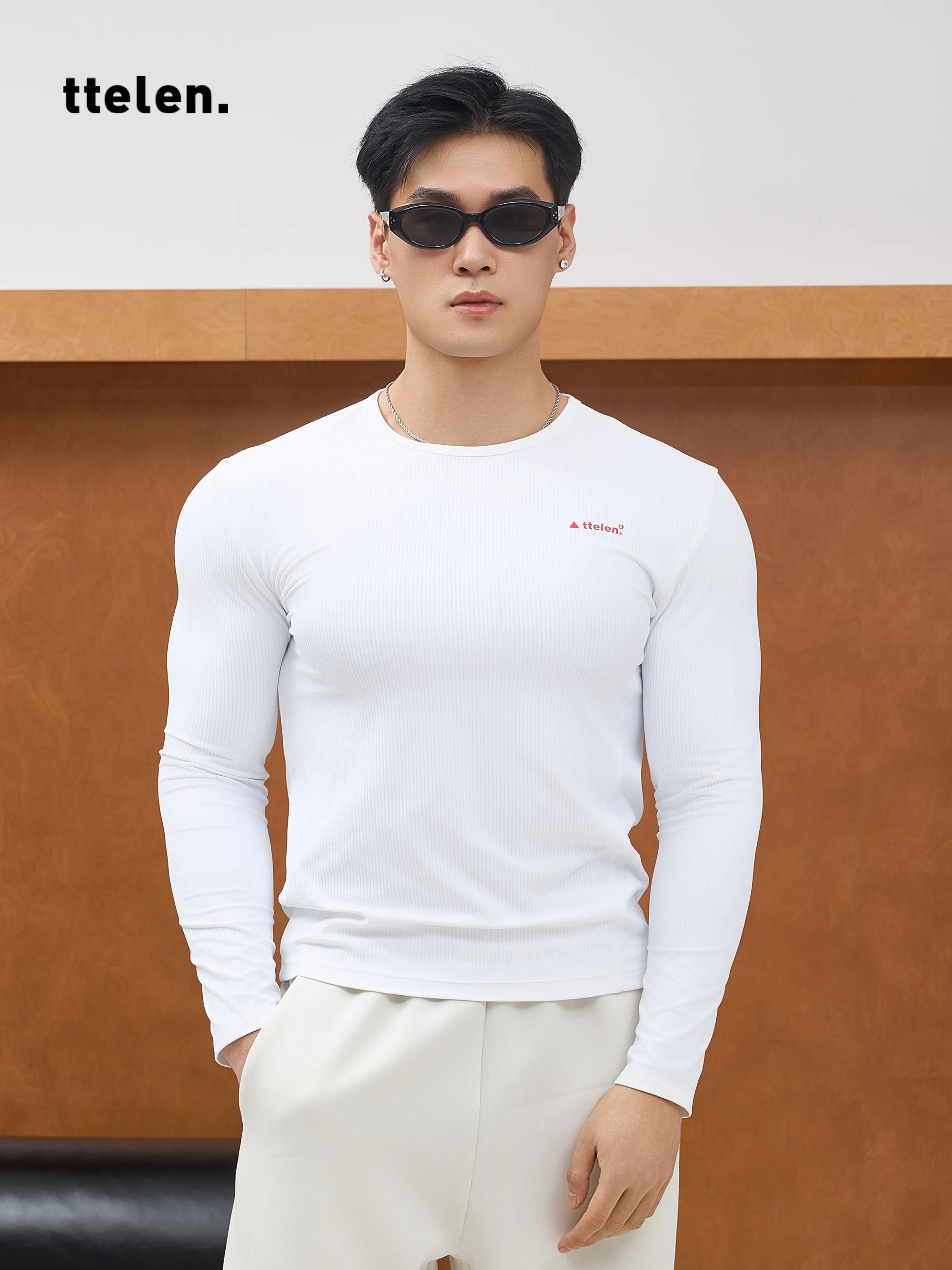 

Мужская компрессионная футболка TTelen с длинным рукавом для фитнеса и тренировок, высокоэластичная, дышащая, для бега и повседневной носки