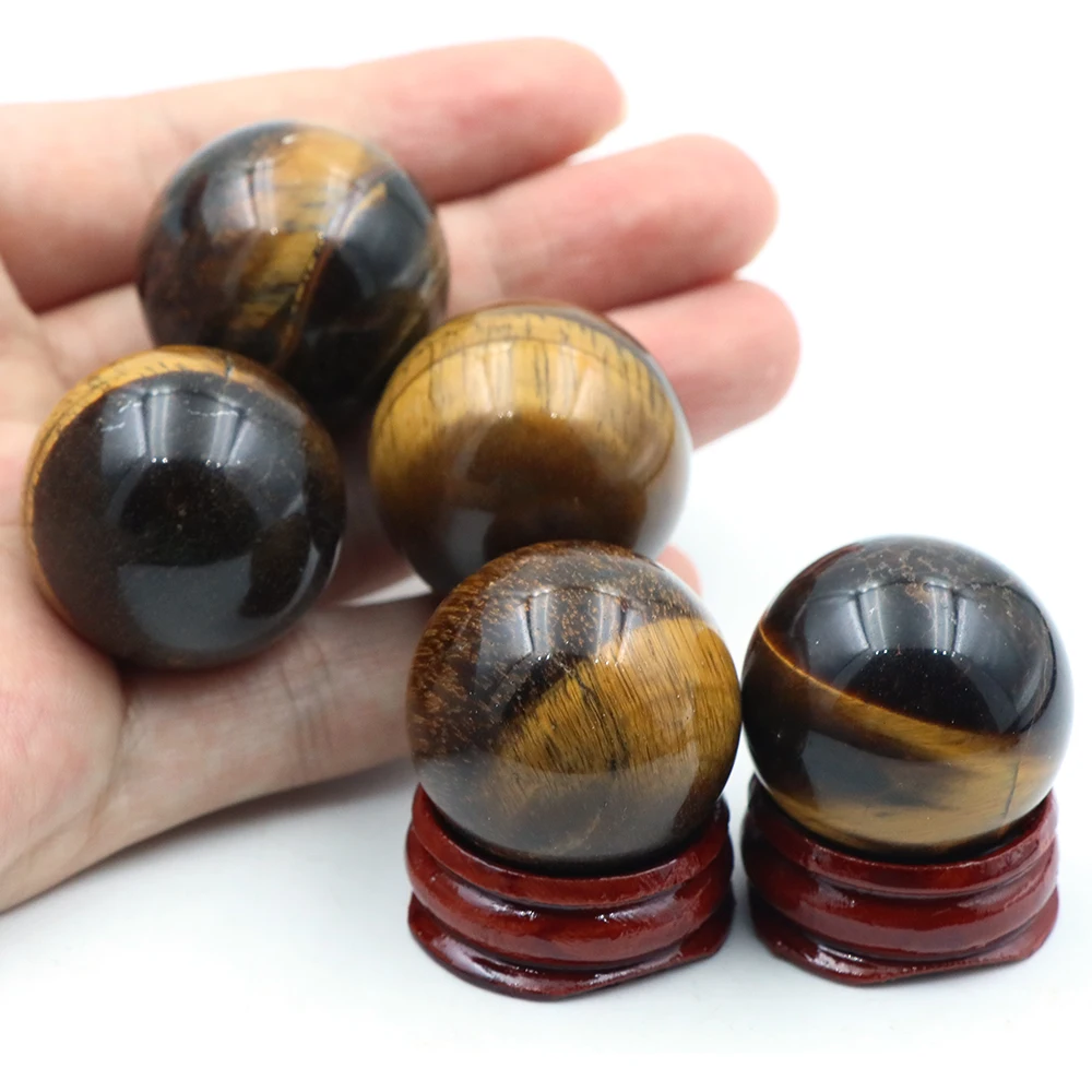 30 مللي متر عين النمر الطبيعي كرة مستديرة غلوب المجال الأحجار الكريمة المجال فنغشوي ويكا شقرا تدليك ديكور المنزل هدايا كريستال رائعة