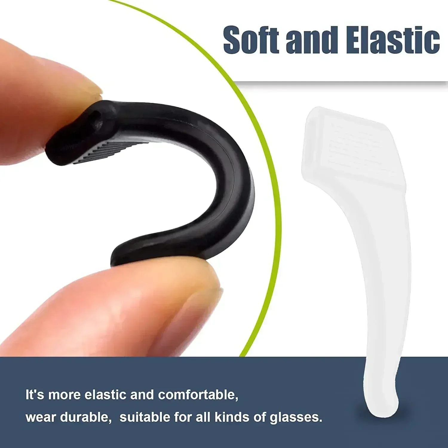 2-60pcs Soft Silicone Ear Hook Anti-slip Glasses Leg Grip Holder Ear Sleeve Bracket Fastener Transparent Eyewear Accessories