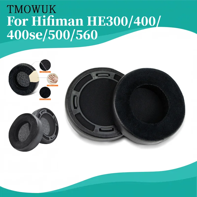 

TMOWUK Replacement Ear Pads Cushions For Hifiman HE300/400/400se/500/560 Headphone Softer Protein Leather Earpads