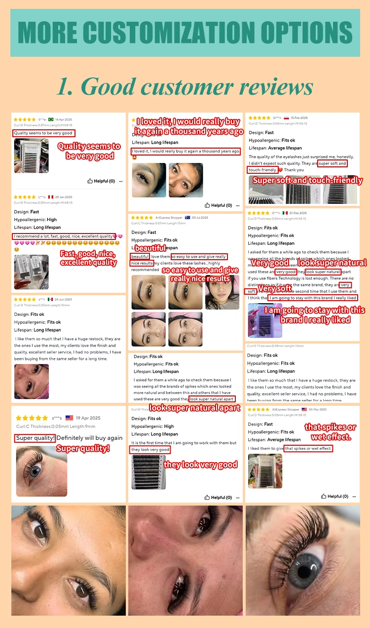 ABONNIE Schwarz-Braun 5D Geschlossene Fächer-Wimpernverlängerungen mit Spikes, Einfache Einzelwimpern-Extensions – Detail 9