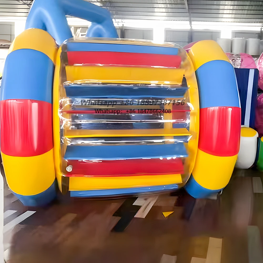 Water Play Equipment Summer Sports Games Inflatable Water Roller Ball Sport Game Float Inflatable Water Roller Wheel