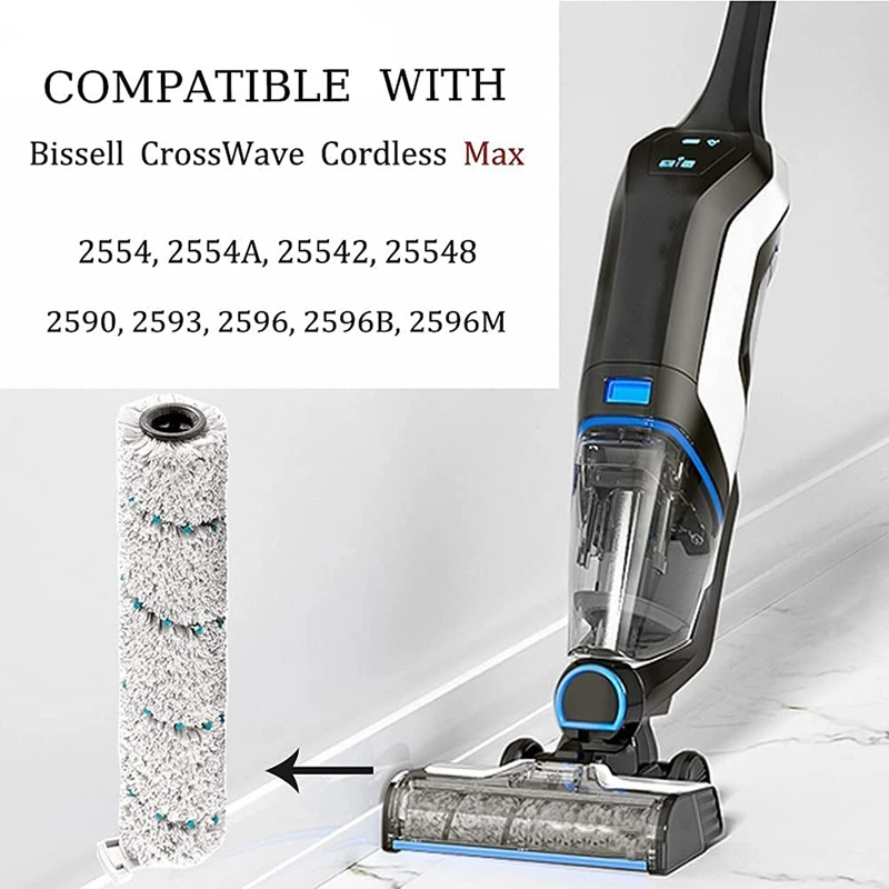 Do odkurzaczy Bissell CrossWave Cordless Max 2554 2590 2593 Series, wielopowierzchniowe rolki szczotek 2787 i 1866 filtrów próżniowych