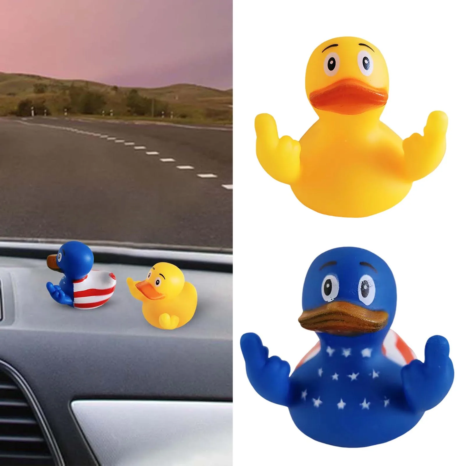 1-2 stücke Mittelfinger Ente Auto Dekoration Personalisierte Ornamente Desktop Auto Dekoration für Schlafzimmer Regal Tisch Dekor