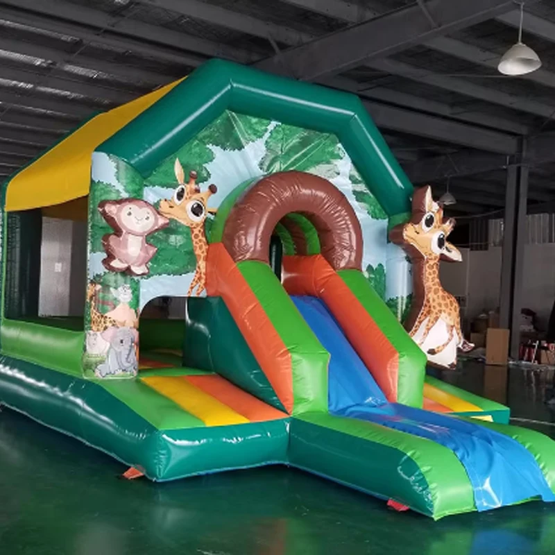 

Надувной батут-горка с двумя дорожками для детей и взрослых, уличное игровое оборудование для аренды на вечеринки, ПВХ-покрытие 0,55 мм