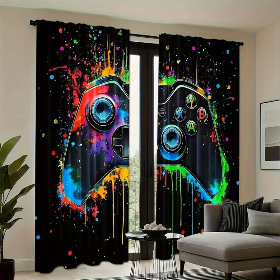 2 Cortinas Digitais Estampadas - Retro Gaming Cafe avaliação e preço