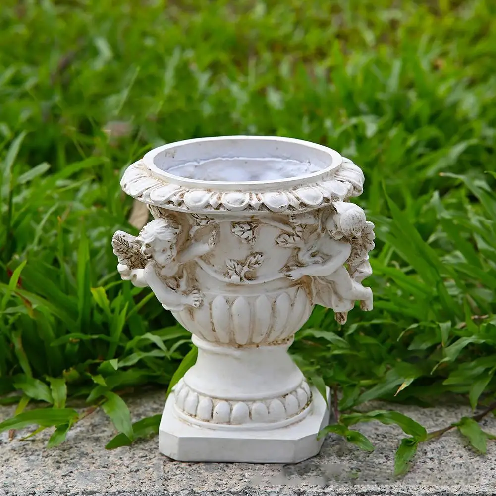 

Цветочный горшок ангела из смолы в винтажном стиле, предназначенный для использования на открытом воздухе, для садовых, вилл, патио и других декоративных срезов