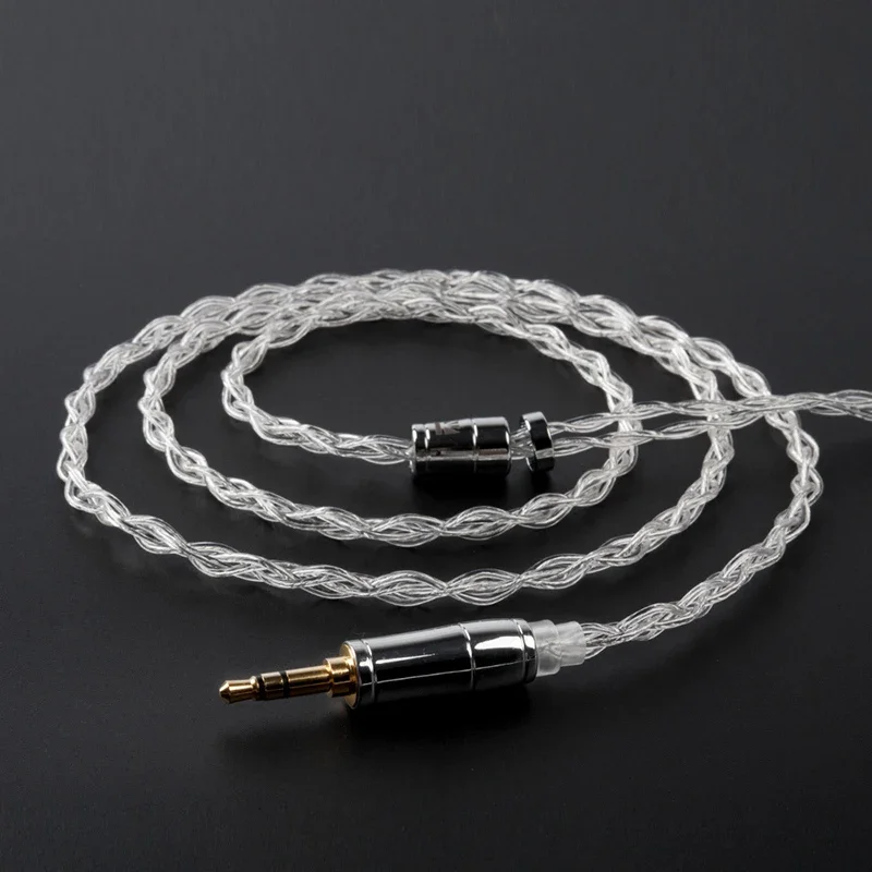 KBEAR Cavo per auricolari di aggiornamento flagship in argento sterling trasparente intrecciato a mano disponibile in spine da 4,4 mm/3,5 mm/2,5 mm