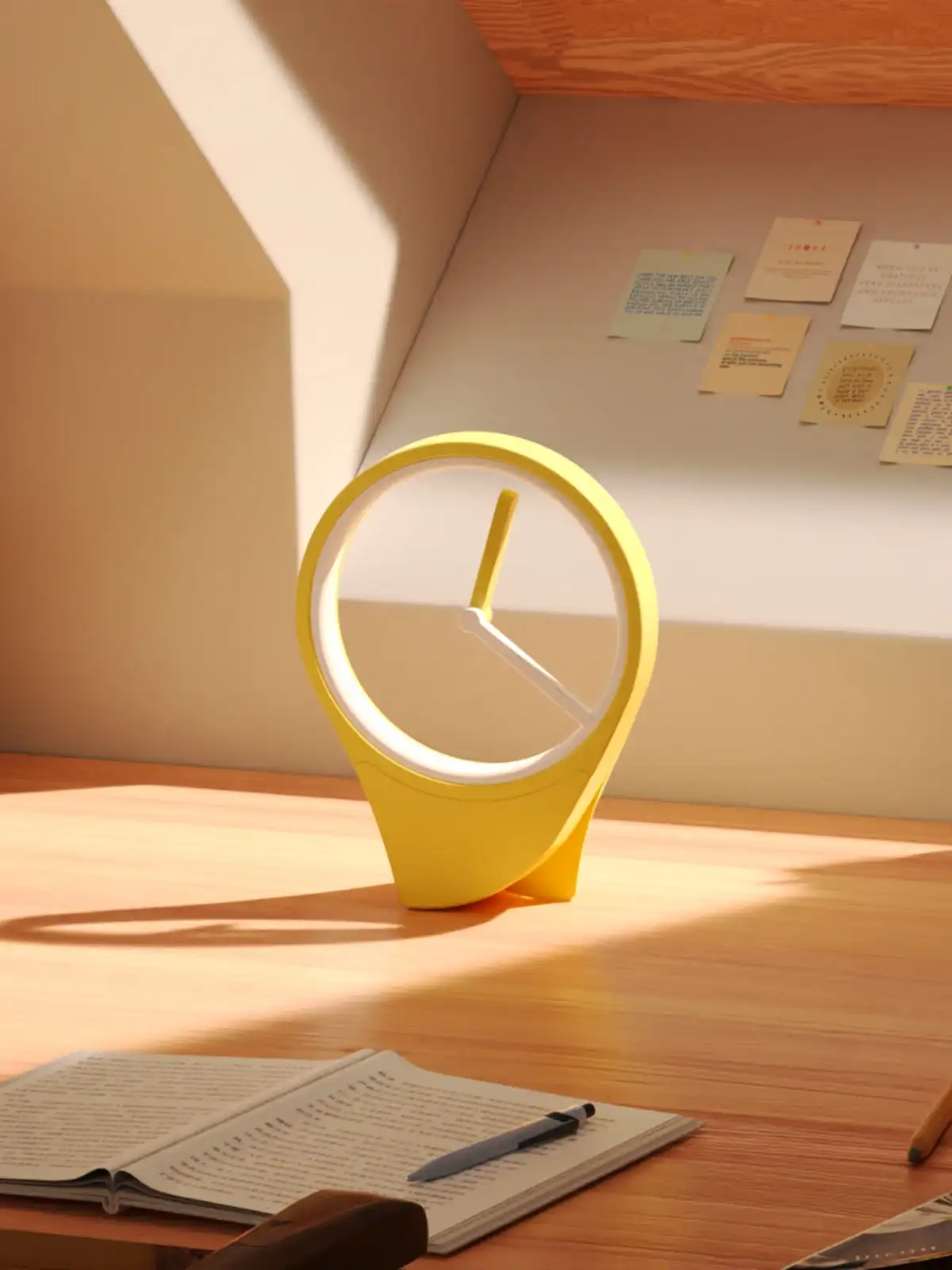 Reloj flotante: Reloj de escritorio minimalista y sofisticado sin esfera