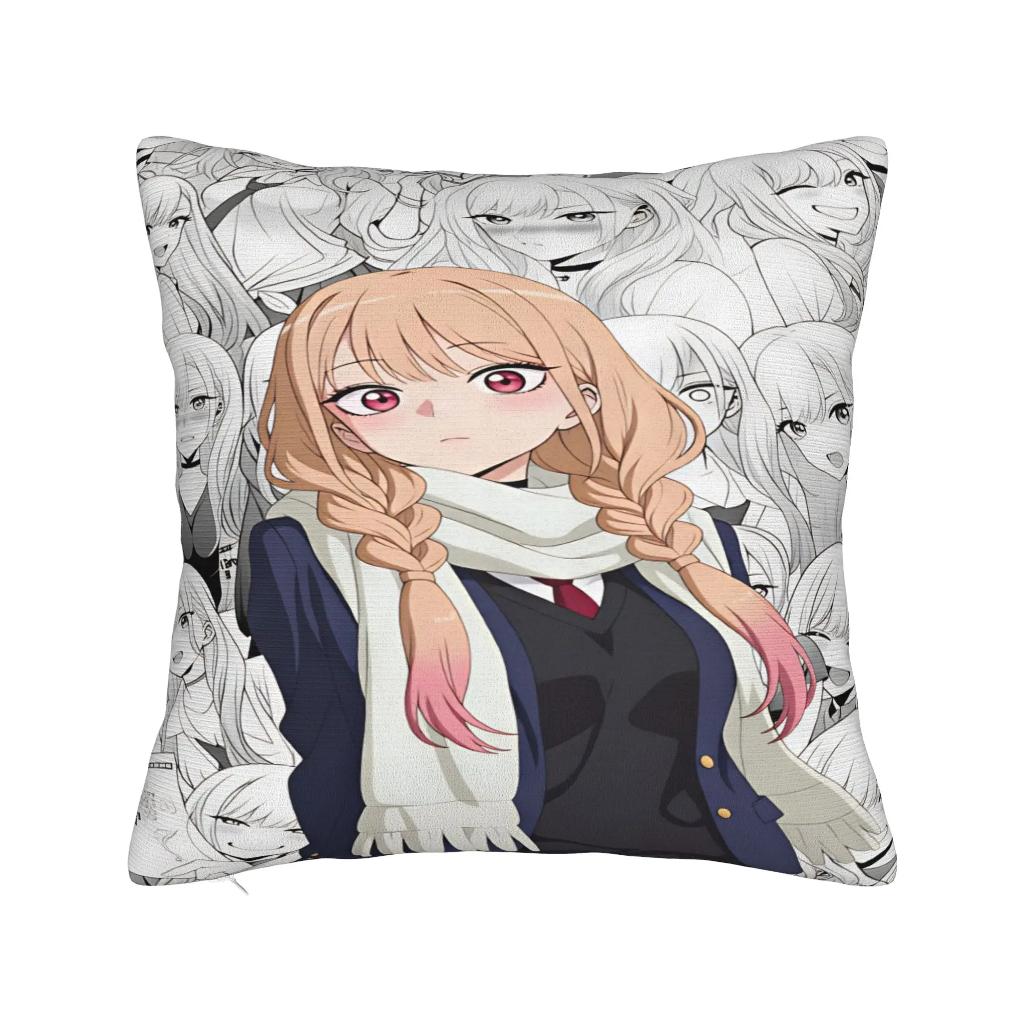 Marin Kitagawa Pillow Case Japan Anime  Vintage Pillow Cover Soft Pillowcases For Chair Sofa Home Decor