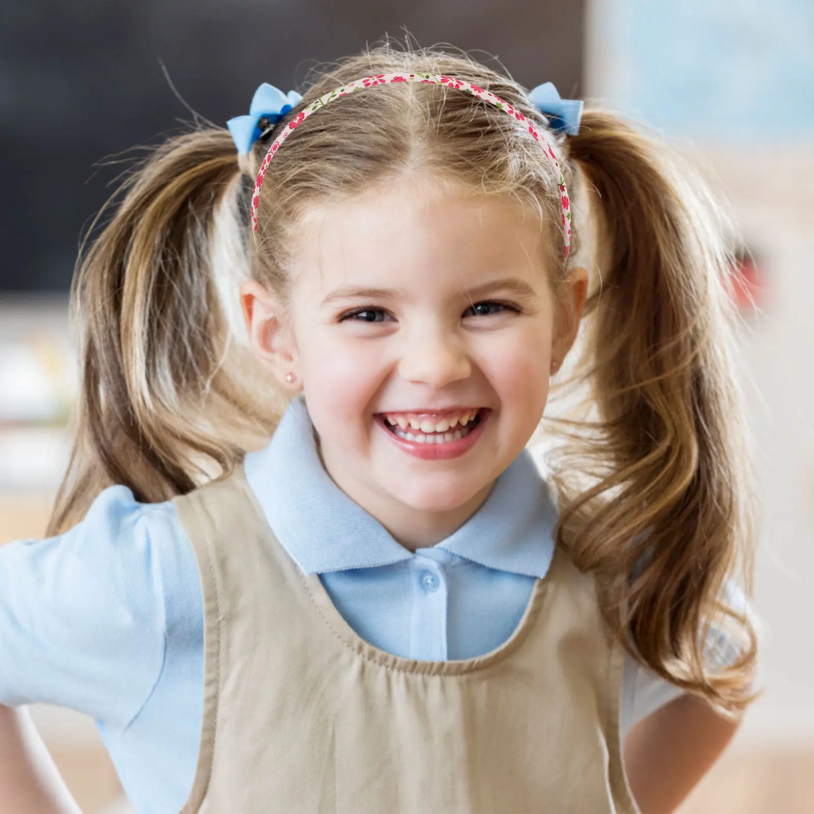 

12Pcs Floral Headband for Girls Cloth Covered Soft Elastic Hairband Festival Party Costume Stage Performance Kids Headdress Prop