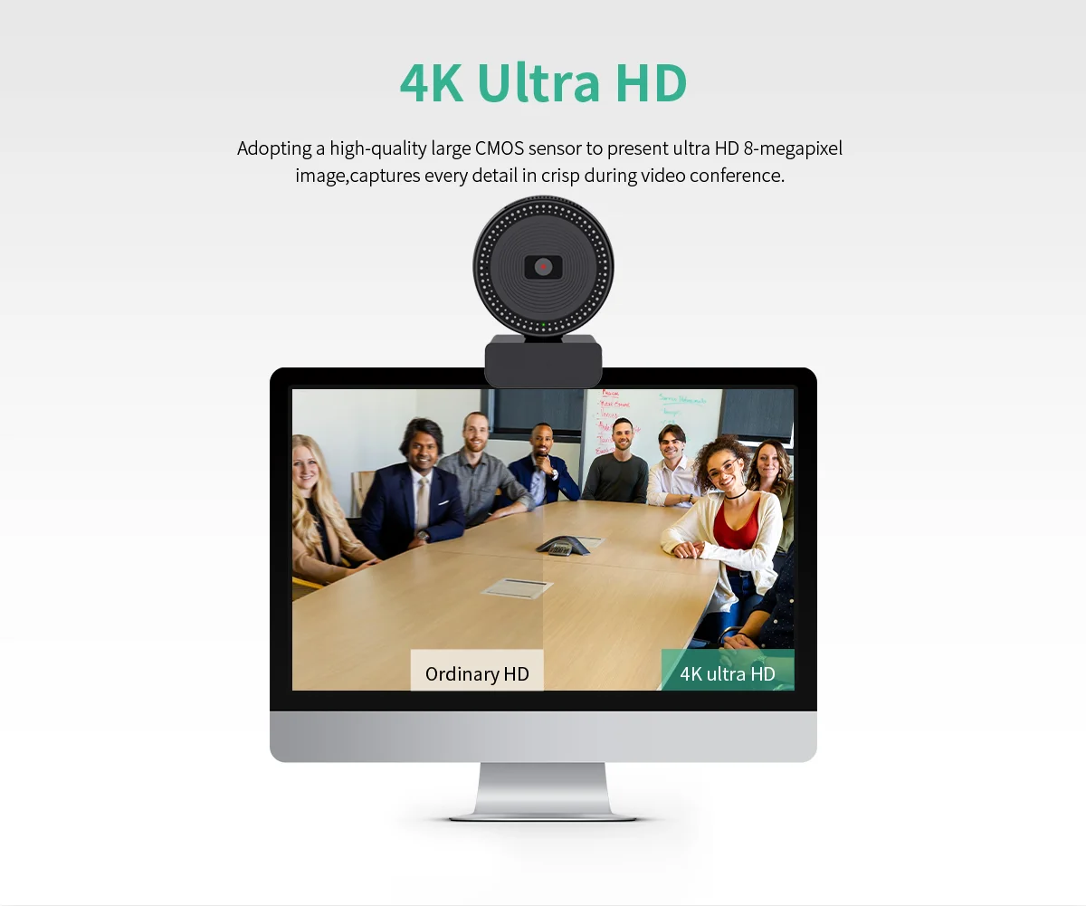 Web Cam 4k UHD Laptop Camera Webcam with Built-in Microphone and Speaker for Live Streaming and Video Conferencing