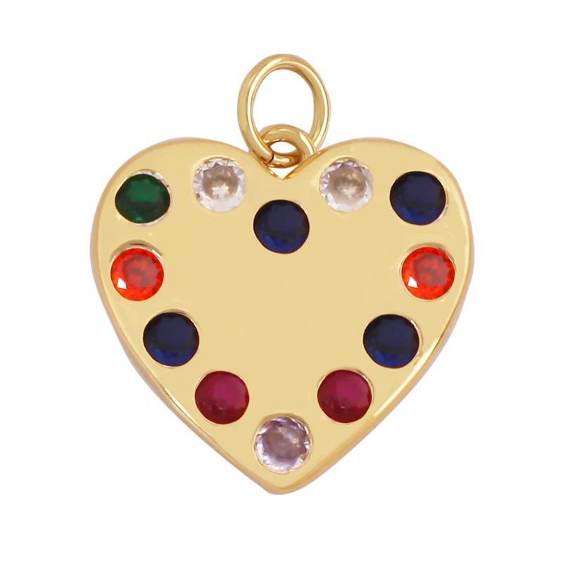 Mode Bunte Zirkon Brenn Liebe Herz Stern Charm Anhänger, 18K Gold Überzogene Halskette Armband DIY Handgemachten Schmuck Liefert K81 – Detail 31