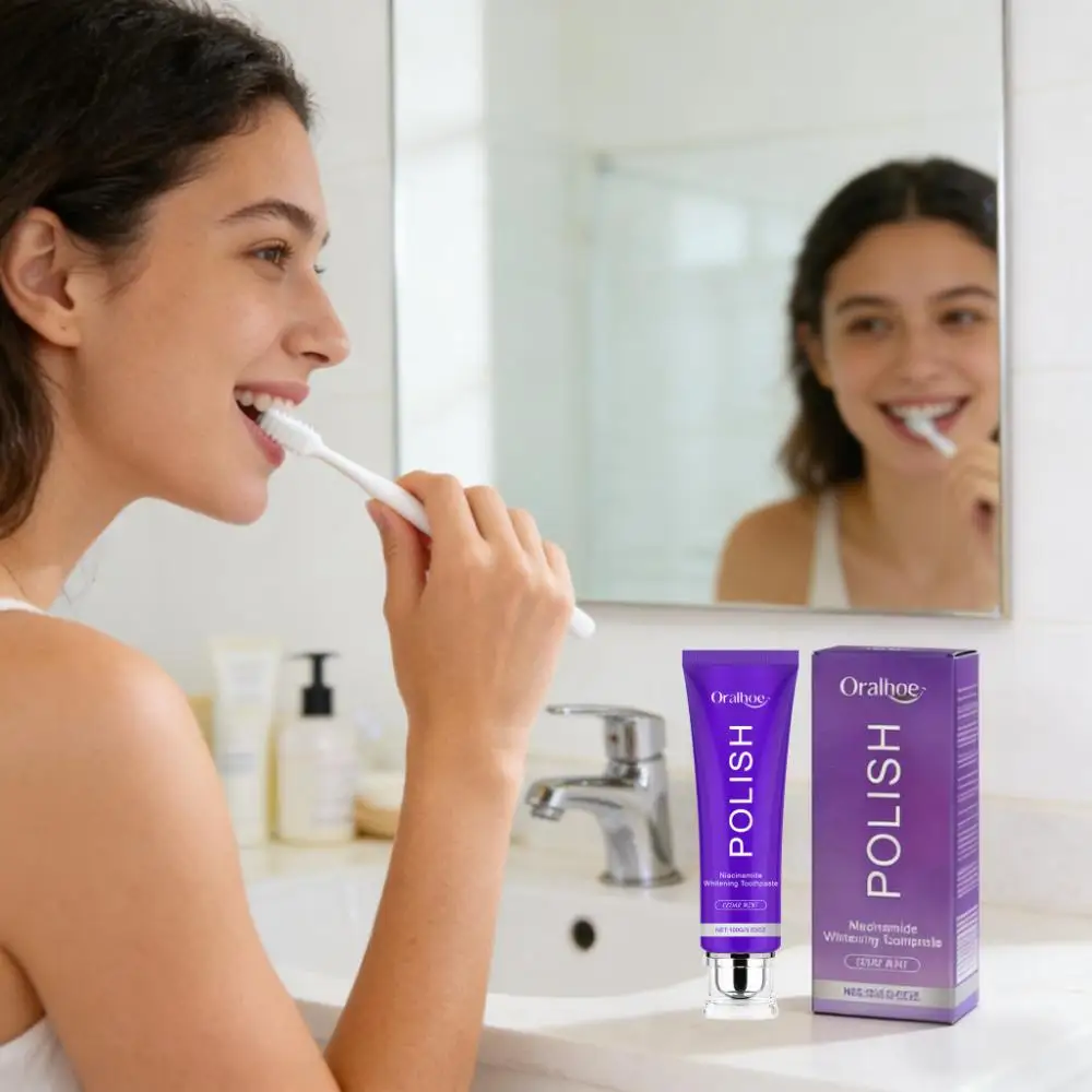 

Niacinamide Whitening Toothpaste Dental Plaque Stains Removal Promote Bright White Teeth Cleaning Fresh Breath Mint Toothpaste