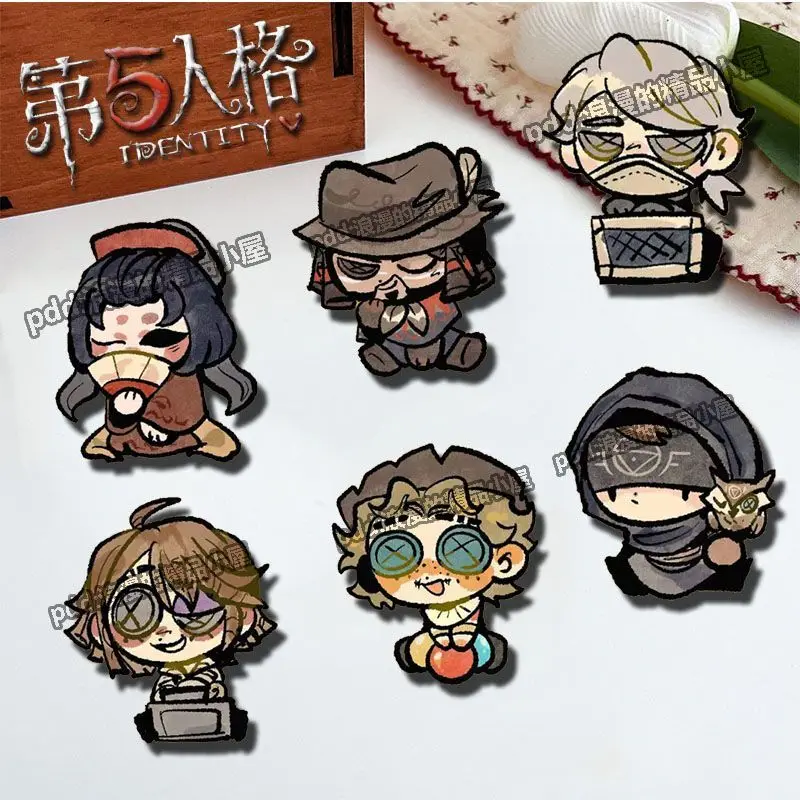 6PCS Anime Identity V Badge Brooch Pin Aesop Carl Prisoners Clothes Backpack Decoration Lapel Personalized Chest Tag